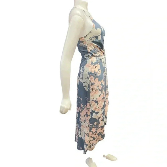 ASTR The Label  Blue Floral Maxi Spaghetti Strap Sleeveless Dress Size Small - Picture 4 of 10
